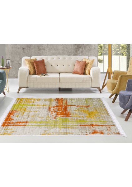 Inci Dijital Saçaklı Yıkanabilir Kaymaz Taban Halı 3000 Desen 1