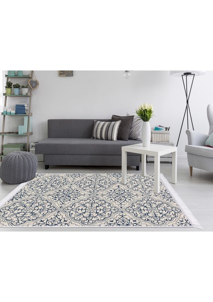 Inci Dijital Saçaklı Yıkanabilir Kaymaz Taban Halı 1906 Desen 1