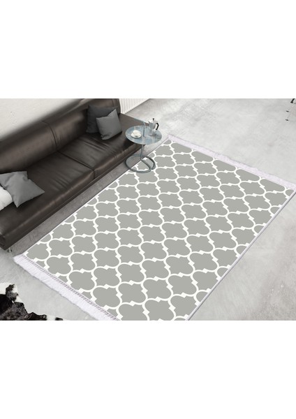 Inci Dijital Saçaklı Yıkanabilir Kaymaz Taban Halı 1913 Desen 2