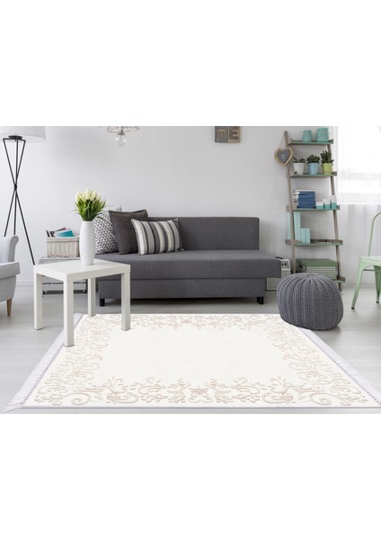 Inci Dijital Saçaklı Yıkanabilir Kaymaz Taban Halı 1802 Desen 1