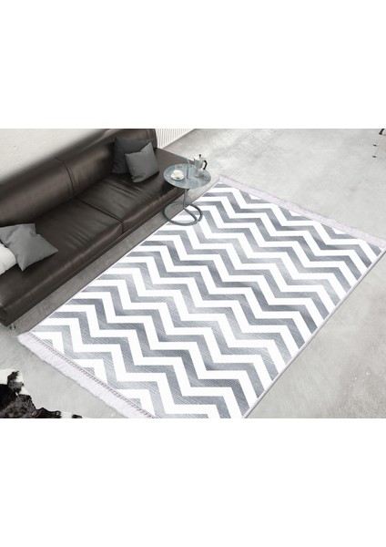 Inci Dijital Saçaklı Yıkanabilir Kaymaz Taban Halı 2045 Desen 1