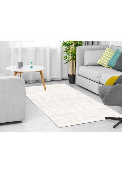Inci Dijital Saçaksız Yıkanabilir Kaymaz Taban Halı 1889 Krem