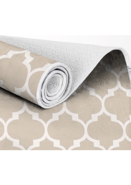 Inci Dijital Saçaksız Yıkanabilir Kaymaz Taban Halı 2025 Krem-Beyaz indirimleri