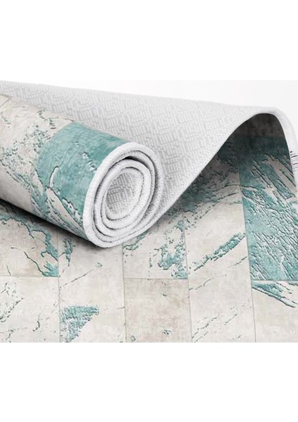 Inci Dijital Saçaksız Yıkanabilir Kaymaz Taban Halı 2087 Mavi indirimleri