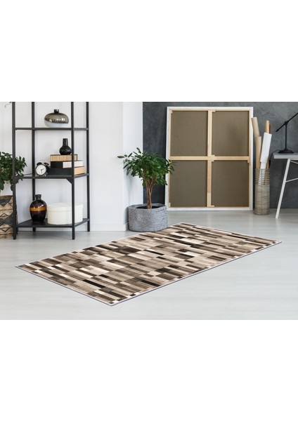 Inci Saçaksız Yıkanabilir Kaymaz Taban Yolluk Halı 1620 Kahverengi