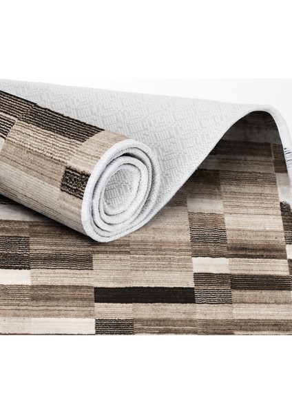 Inci Saçaksız Yıkanabilir Kaymaz Taban Yolluk Halı 1620 Kahverengi indirimleri