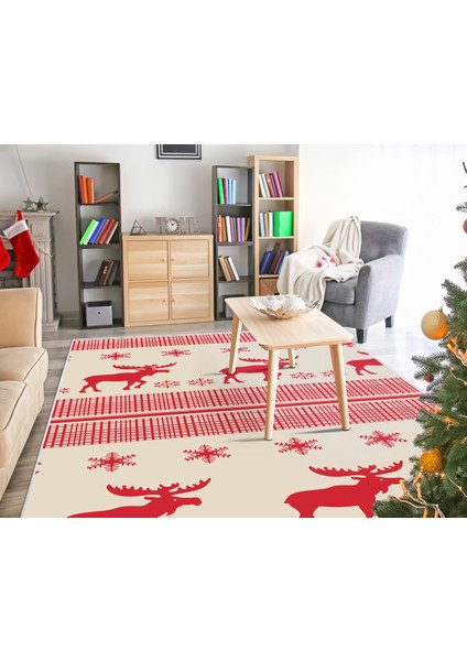 Inci Christmas Saçaksız Yıkanabilir Kaymaz Taban Halı Chr-6