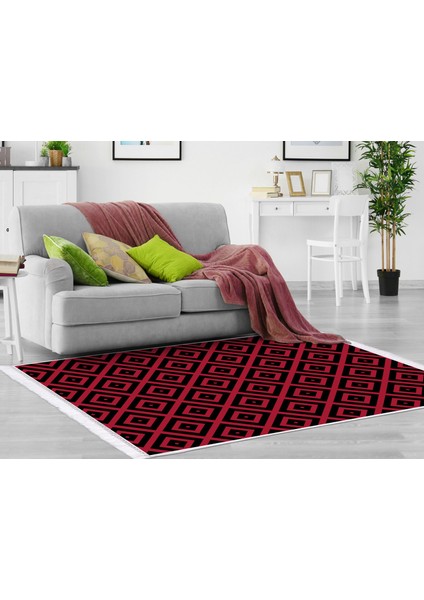 Inci Dijital Saçaklı Yıkanabilir Kaymaz Taban Halı 1881 Desen 4