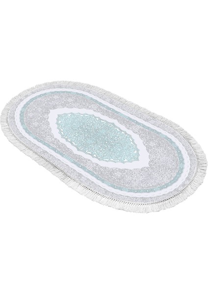 Inci Dijital Saçaklı Yıkanabilir Kaymaz Taban Halı Oval 1857 Desen 1 modelleri