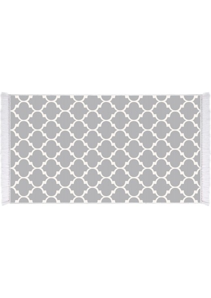 Inci Dijital Saçaklı Yıkanabilir Kaymaz Taban Halı 2025 Gri-Beyaz fiyatları