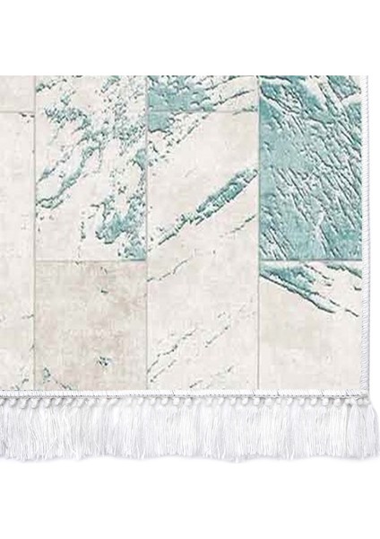 Inci Dijital Saçaklı Yıkanabilir Kaymaz Taban Halı 2087 Mavi fırsatları