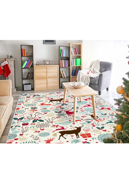 Inci Christmas Saçaksız Yıkanabilir Kaymaz Taban Halı Chr-13