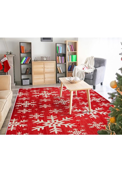 Inci Christmas Saçaksız Yıkanabilir Kaymaz Taban Halı Chr-11