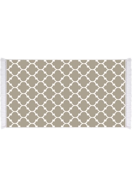 Inci Dijital Saçaklı Yıkanabilir Kaymaz Taban Halı 2025 Vizon-Beyaz fiyatları