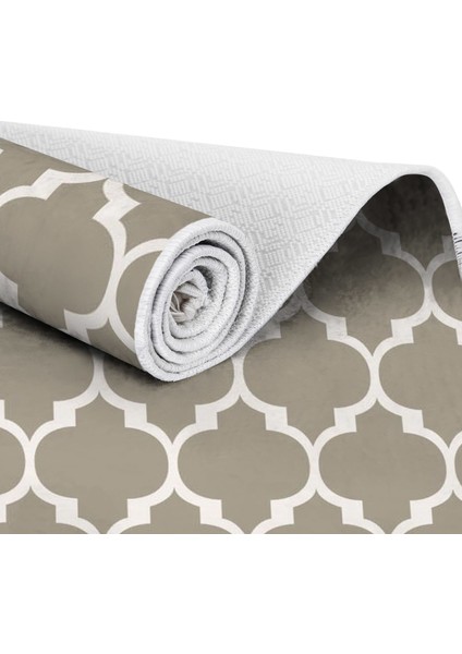 Inci Dijital Saçaklı Yıkanabilir Kaymaz Taban Halı 2025 Vizon-Beyaz indirimleri