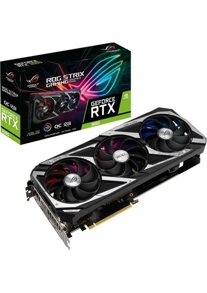 GEFORCE ROG RTX 3060 12GB 192bit GDDR6 1912MHz OC 2xHDMI 3xDP RGB (ROG-STRIX-RTX3060-O12G-V2-GAMING) EKRAN KARTI