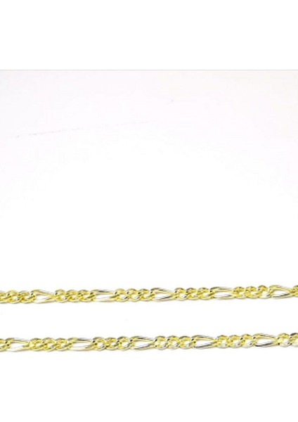 Unisex Ince Figaro 2,2 mm 925 Ayar Gold Altın Kaplama Gümüş Kolye Zincir modelleri