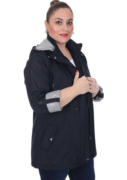 Kadın Büyük Beden Mevsimlik Trençkot 595 Lacivert/navy 21S32000595 fiyatları
