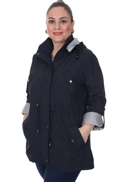 Kadın Büyük Beden Mevsimlik Trençkot 595 Lacivert/navy 21S32000595 modelleri