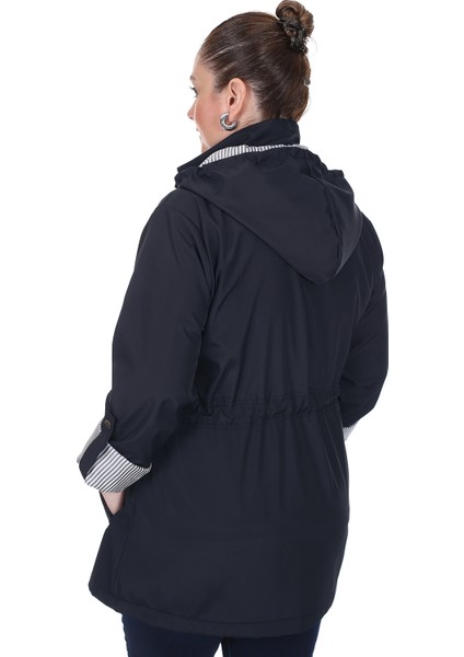 Kadın Büyük Beden Mevsimlik Trençkot 595 Lacivert/navy 21S32000595 fırsatları