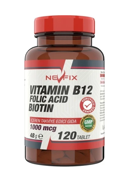 Vitamin B12 Folic Acid Biotin 1000 Mcg 120 Tablet