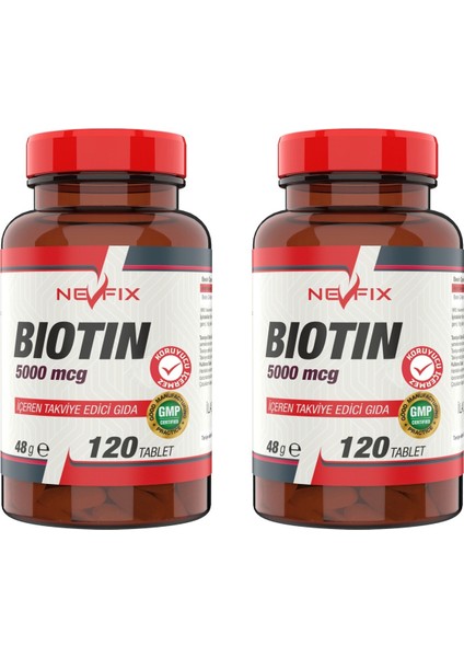 Biotin 5000 Mcg (2 Kutu) 120 Tablet
