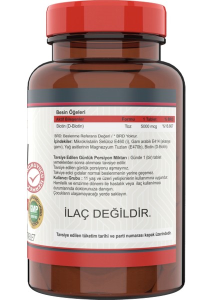 Biotin 5000 Mcg (2 Kutu) 120 Tablet fiyatları
