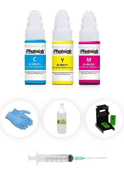 E3140 Için Photoink Plus Renkli Kartuş Dolum Seti