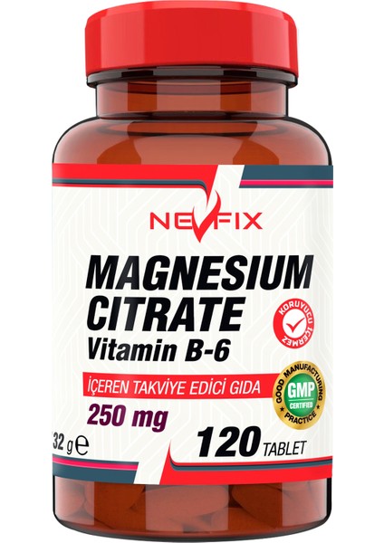 Magnesıum Cıtrate Vitamin B-6 120 Tablet