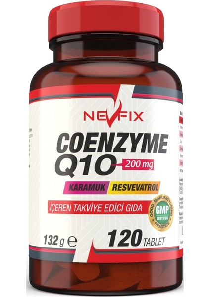 Coenzyme Q10 200 Mg Koenzim Resveratrol Karamuk 120 Tablet