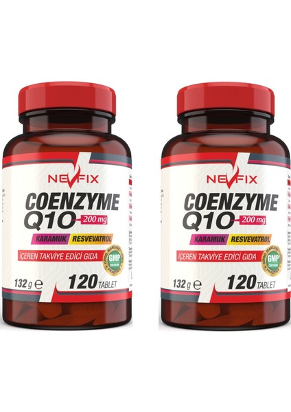 Coenzyme Q10 200 Mg Koenzim Resveratrol Karamuk (3 Kutu) 120 Tablet