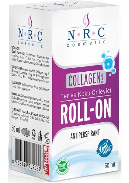 Roll-On Collagen Takviyeli Antiperspirant 50ML Ter ve Koku Önleyici