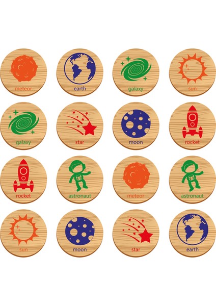 Memory Game Space - Ahşap Uzay