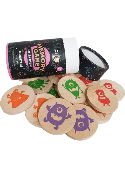 Memory Game Monsters - Ahşap Canavarlar