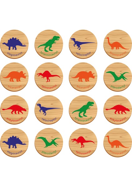 Memory Game Dinosaurs - Ahşap Dinazorlar