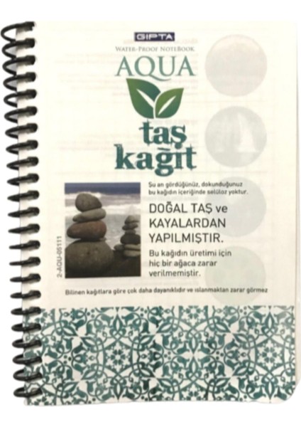 Sarı Aqua Neon Su Geçirmez Taş Kağıt A6 80 Yaprak Kareli