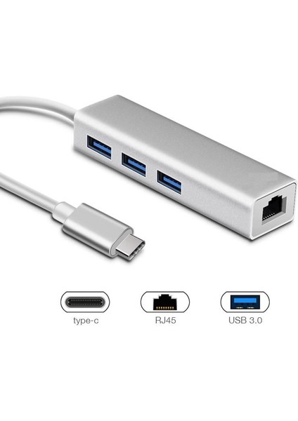 CDG-CNV41 Gigabit 1port USB 3.0 Ethernet,3x USB Çoklayıcı