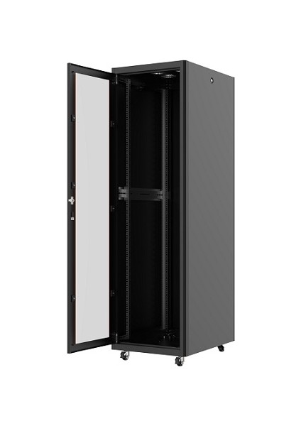 42U 600X800MM Dikili Tip Siyah Kabinet Vega AG-VB42U6080S1 Cam Kapak fiyatları