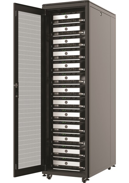 42U 600X800MM Dikili Tip Siyah Kabinet Vega AG-VB42U6080S1 Cam Kapak modelleri