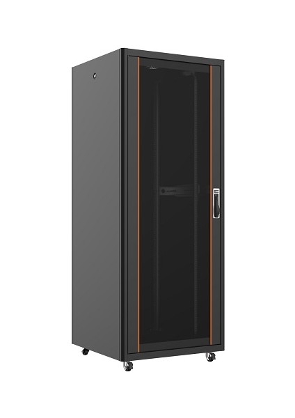 26U 800X800MM Dikili Tip Siyah Kabinet Vega AG-VB26U8080S1 Cam Kapak