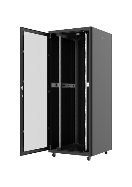 26U 800X800MM Dikili Tip Siyah Kabinet Vega AG-VB26U8080S1 Cam Kapak