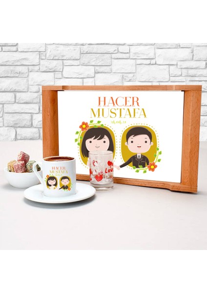 Biz Evleniyoruz Temalı Kahve Sunum Seti