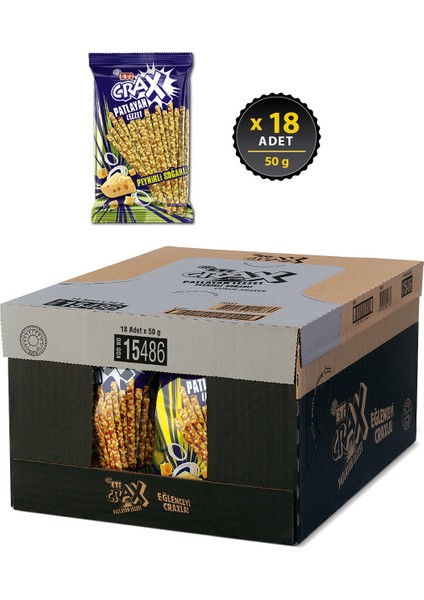 Crax Patlayan Lezzet Peynirli Soğanlı Çubuk Kraker 50 g x 18 Adet