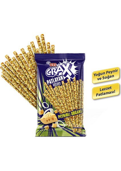 Crax Patlayan Lezzet Peynirli Soğanlı Çubuk Kraker 50 g x 18 Adet