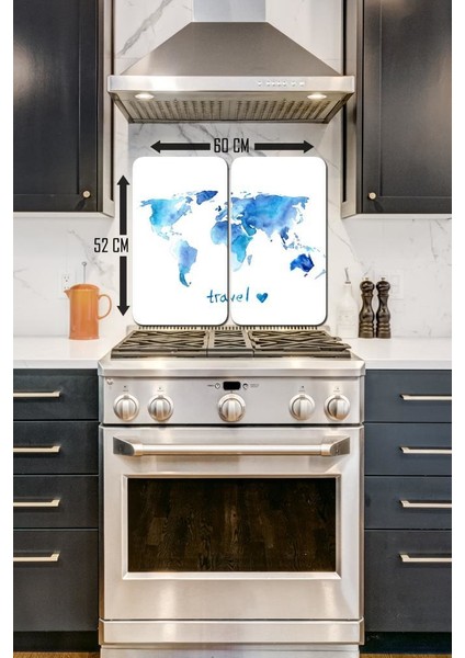 Blue Travel 2'li 30 x 52 cm. Cam Cam Ocak Arkası Koruyucu fiyatları