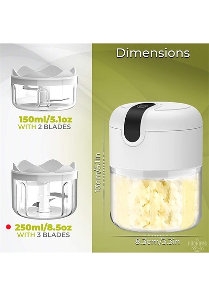 Mini Gıda Doğrayıcı İçin Sarımsak Kıyma Makinesi 250 ml (Yurt Dışından)