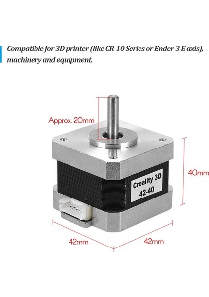 Creality 3D Yazıcı Step Step Motor 2 Faz 1A 1.8 Derece(Yurt Dışından)