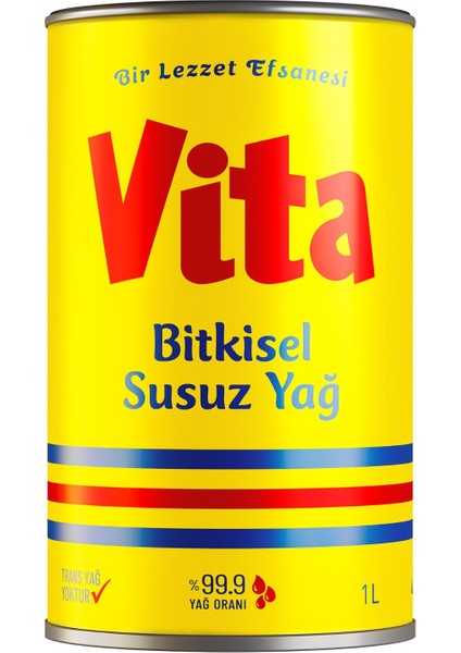 vita Bitkisel Susuz  Yağ 1 Lt