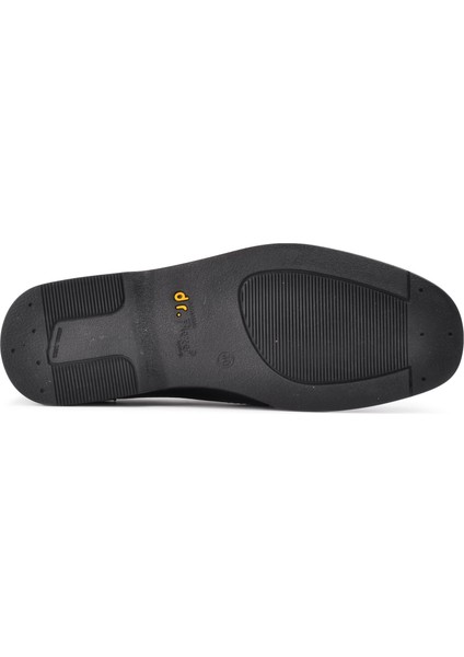 061603 Siyah Deri Erkek Slip On Ayakkabı fırsatları
