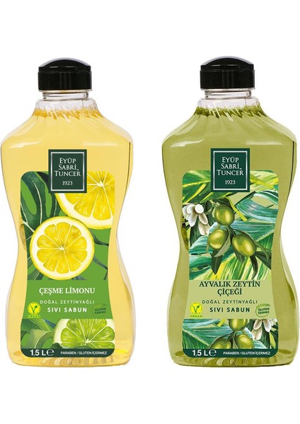 Çeşme Limonu 1.5 Lt + Ayvalık Zeytin Çiçeği Sıvı Sabun 1.5 Lt